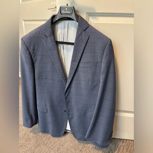 Brook Brothers Mens Explorer Collection Blue Checkered Suit